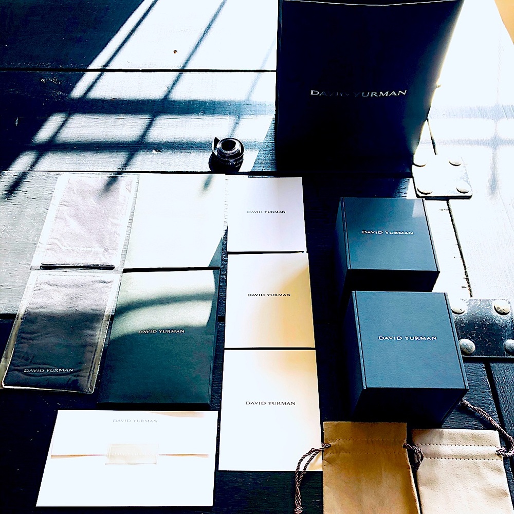 David Yurman Jewelry Boxes, Suede Cleaning Rags, Gift Box Ribbon,Cards & Bag